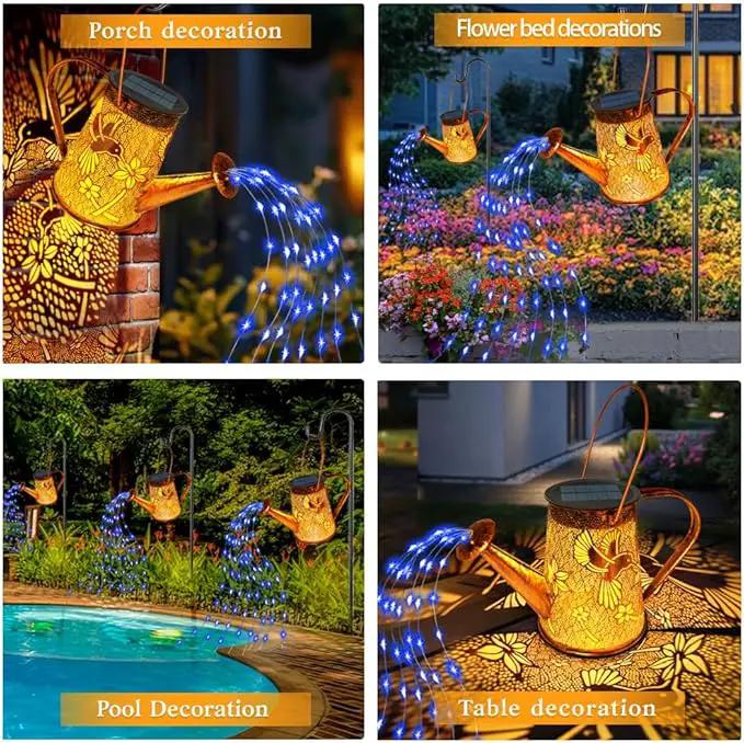 Solar Watering Can Lights, Hummingbird Christmas Gifts for Women Mom Grandma Birthday, Waterproof Outdoor Garden Decor Large Hanging Solar Lanterns Garden Lights for Patio Porch Yard Flowerbed Pathway by GreenHaven Gardens