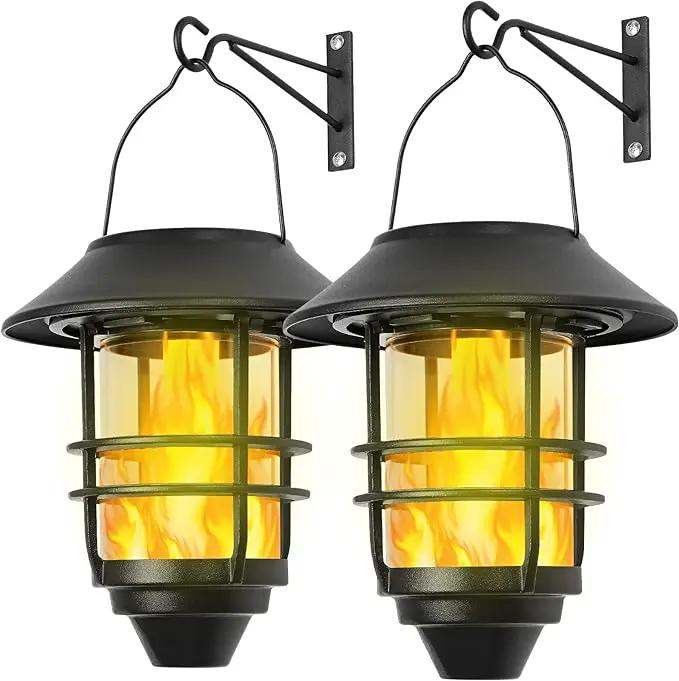 Solar Hanging Lantern Outdoor, Flickering Flames Outdoor Lights,Solar Lights Waterproof for Wall Fence Patio Porch Yard,2 Pack by GreenHaven Gardens