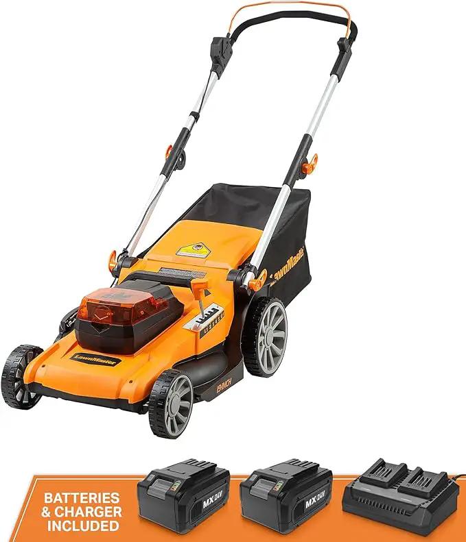 LawnMaster CLMF4819A 48V MAX* 19-inch Brushless Cordless Mower with 2X24V MAX* 4.0Ah Battery and a Dual Charger by GreenHaven Gardens