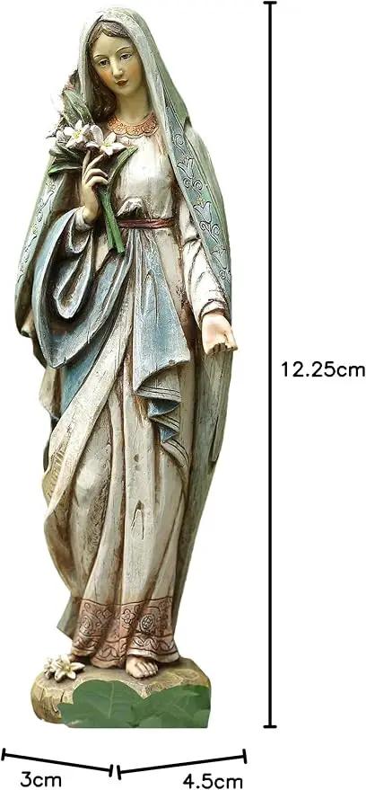 Blessed Virgin Mary Mother Madonna Lilies Garden Statue by GreenHaven Gardens