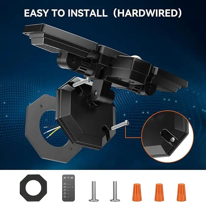 65W LED Flood Lights Outdoor, 6500LM, Waterproof, 6500K Motion Sensor Flood Lights Outdoor with Adjustable 3 Head Detected Floodlight for Outside Entryway Garage, Yard, Porch by GreenHaven Gardens