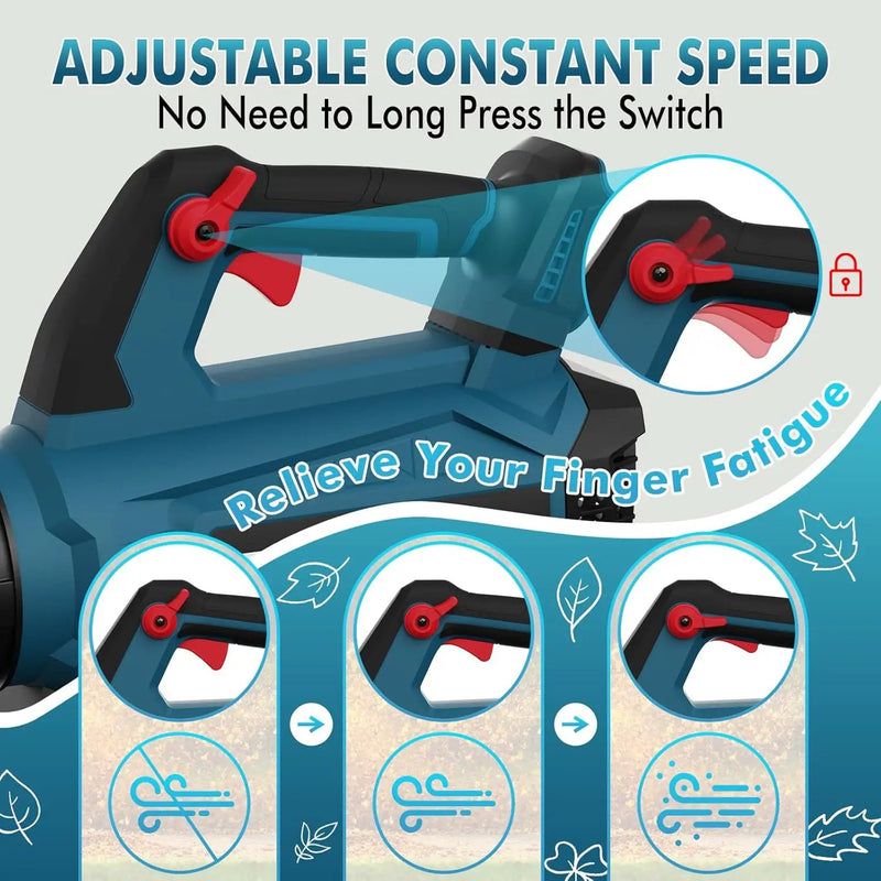 Leaf Blower Cordless (Upgraded) - 630CFM/160MPH, 21V Powerful Electric Cordless Leaf Blower with 2 x 4.0Ah Batteries and Charger, Battery Powered Leaf Blowers for Lawn Care, Patio, Yard, Dust, Snow by GreenHaven Gardens