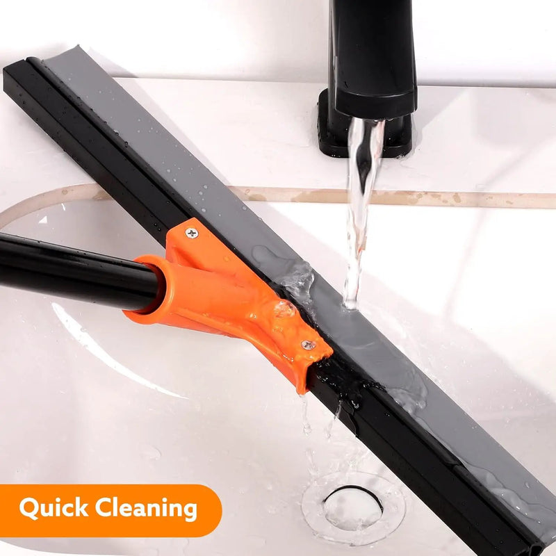 Floor Squeegee Heavy Duty, 17 Inch Rubber Blade, 60 Inch Long Aluminum Handle, Multipurpose Cleaning Squeegee for Garage, Tile, Deck, Bathroom, Window, Glass by GreenHaven Gardens