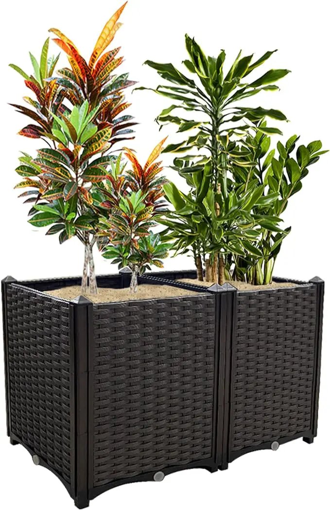Raised Garden Bed Planter for Outdoor Plants Planter Box Elevated Garden Boxes Deepened Plant pots Perfect for Garden Patio Balcony Deck to Planting Flowers Vegetables Tomato and Herbs by GreenHaven Gardens
