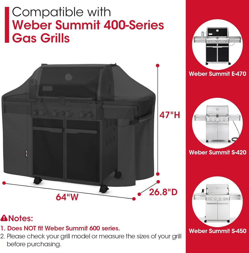 Unicook Grill Cover Compatible with Weber Summit 400 Series, Heavy Duty Waterproof Outdoor BBQ Cover 64 Inch, All-Season Protection Barbecue Gas Grill Protector, Compared to Weber 7108 by GreenHaven Gardens