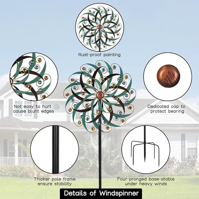 Stargarden Large Metal Wind Spinners for Outdoor, Metal Yard Art Wind Sculptures & Spinners for Yard and Garden Decorations (20x80 Inches) by GreenHaven Gardens