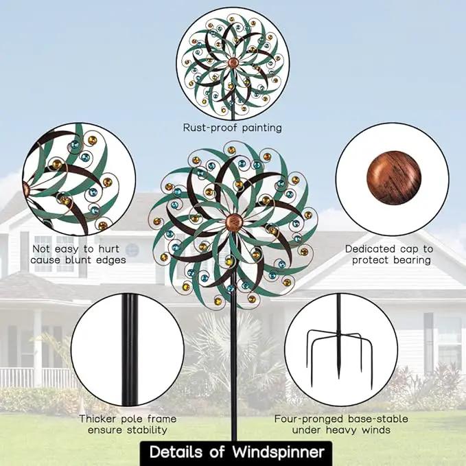 VEWOGARDEN 20" Dia Large Wind Spinner, Outdoor Metal Windmill Spinner - Yard Art Spinner Wind Catchers Sculpture for Patio, Lawn & Garden Decor by GreenHaven Gardens