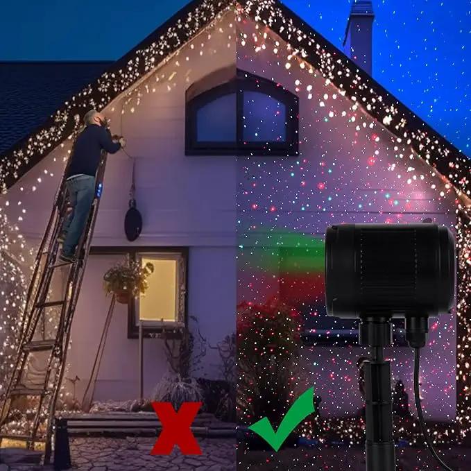 Christmas Projector Lights Outdoor, Motion Laser Star Shower, Bliss Lights with Remote Control, Waterproof, Firefly Decor for Tree Yard Garden Home, Red Green Holiday Party Landscape Decoration (RG) by GreenHaven Gardens