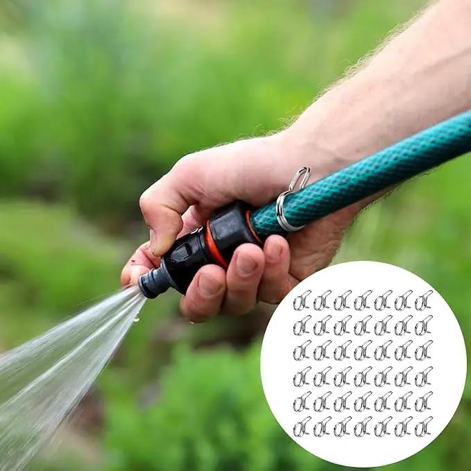 1/4 Tubing Clamp, 1/4"Double Wire Spring Hose Clamp, Irrigation Hose Clamp, Hose Tubing Clamps, 100 Double Line Hose Tube Spring Clamp, Irrigation Kit Connector Clamp, Metal Water Hose Clamps by GreenHaven Gardens