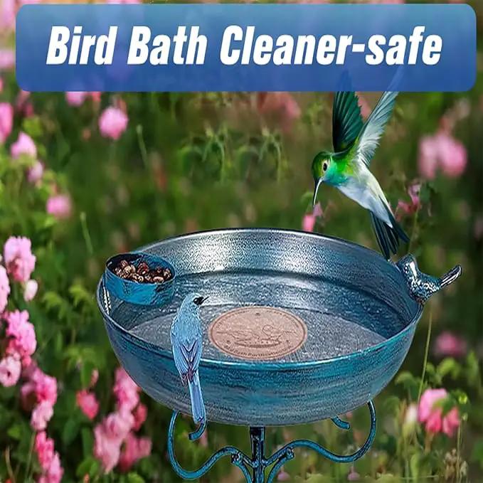 1-Pack 99.99% Pure Copper Bird Bath Purification Disk,Copper Disc with Stable Triple-Point Support,Fits All Outdoor Bird Baths(Round) by GreenHaven Gardens