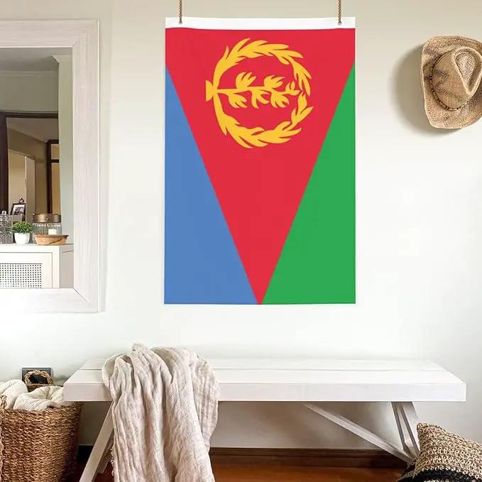Eritrea Eritrean Flag Garden Yard House 2x3 ft Flags Double Sided Print Banner Indoor Outdoor Party Home Decorations for Boat Dorm House Balcony by GreenHaven Gardens