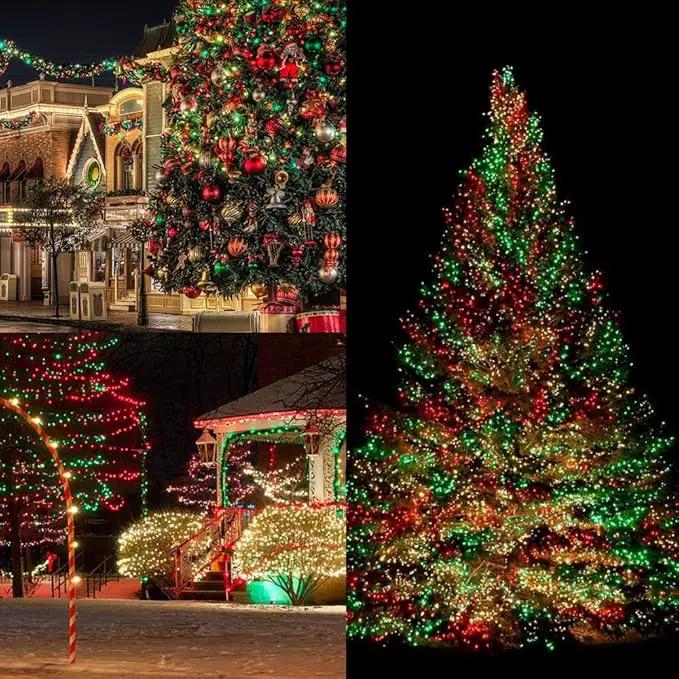 2 Pack 200 LED Solar Christmas Lights Outdoor Waterproof, Solar String Lights for Outside, Solar Outdoor String Light with 8 Lighting Modes for Xmas Tree Wedding Party Yard Decorations (Red and Green) by GreenHaven Gardens