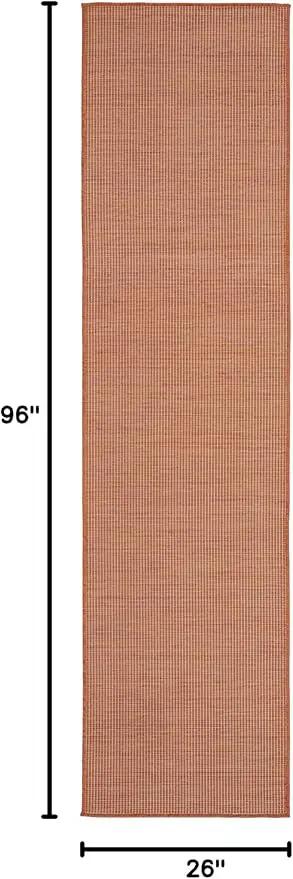 Nourison Positano Indoor/Outdoor Terracotta 2'2" x 8' Area Rug, Easy Cleaning, Non Shedding, Bed Room, Living Room, Dining Room, Backyard, Deck, Patio (2x8) by GreenHaven Gardens
