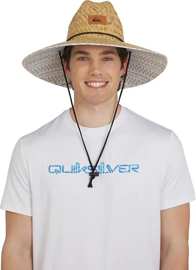 Quiksilver Men's Wide Brim Outdoor Lifeguard Straw Sun Hat by GreenHaven Gardens