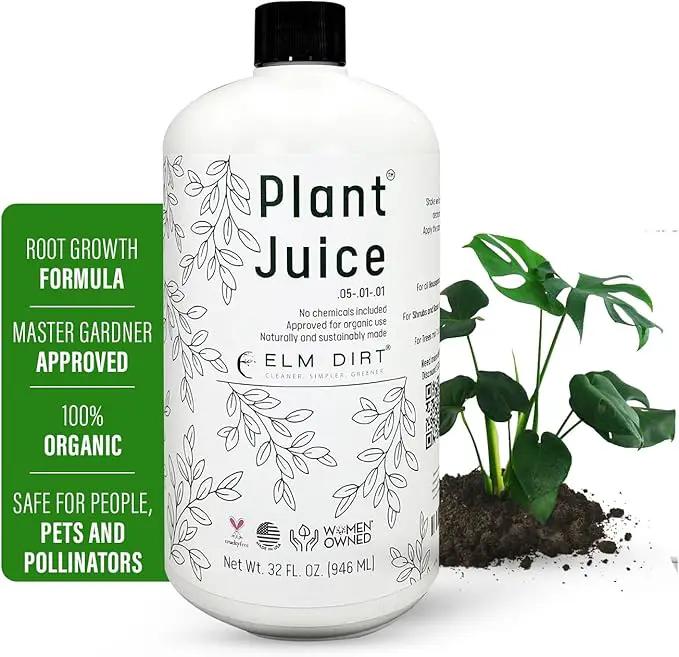 Elm Dirt Plant Juice Organic Fertilizer for All Plants - Indoor or Outdoor (1 Bottle) by GreenHaven Gardens