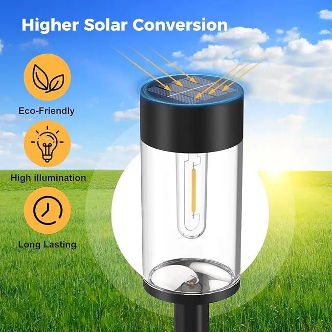 Woolmug Solar Pathway Lights, 2 Pack Waterproof LED Solar Lights Outdoor, Auto On/Off Garden Light for Path Walkway Outside Yard(Warm White) by GreenHaven Gardens