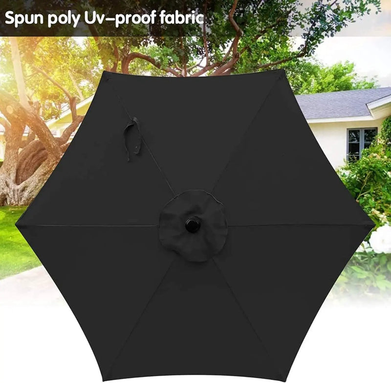 Aok Garden 7.5 ft Patio Umbrella Outdoor Market Umbrella Tilt Button and Crank 6 Ribs for Deck Lawn Pool& Backyard by GreenHaven Gardens