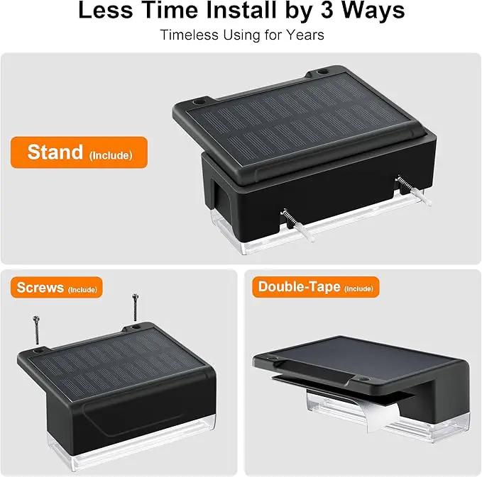 Ellasay Solar Fence Lights Outdoor: IP65 Waterproof RGB Solar Powered with 8 Lighting Modes - Wall Decor for Garden Patio Backyard Balcony Porch 2 Pack by GreenHaven Gardens