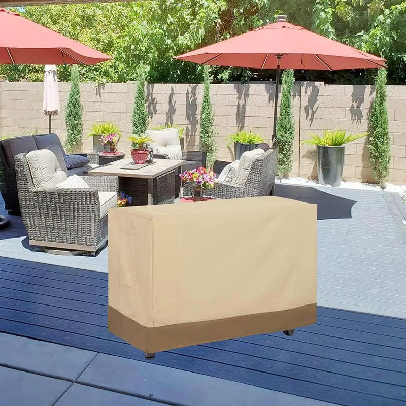 52 Inch Outdoor Prep Table Cover for Keter Unity XL Portable Outdoor Storage Cabinet Heavy Duty Waterproof BBQ Grill Prep Table Cover Patio Bar Cooking Cart, Beige by GreenHaven Gardens