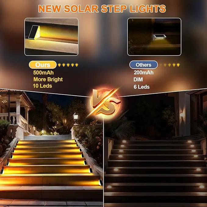 12 Pack Solar Stair Lights Outdoor Stair Lights with Waterproof IP67 LED Solar Light for Outside Light Decor for Stair, Deck, Front Step, Front Porch, Patio, Garden and Backyard by GreenHaven Gardens