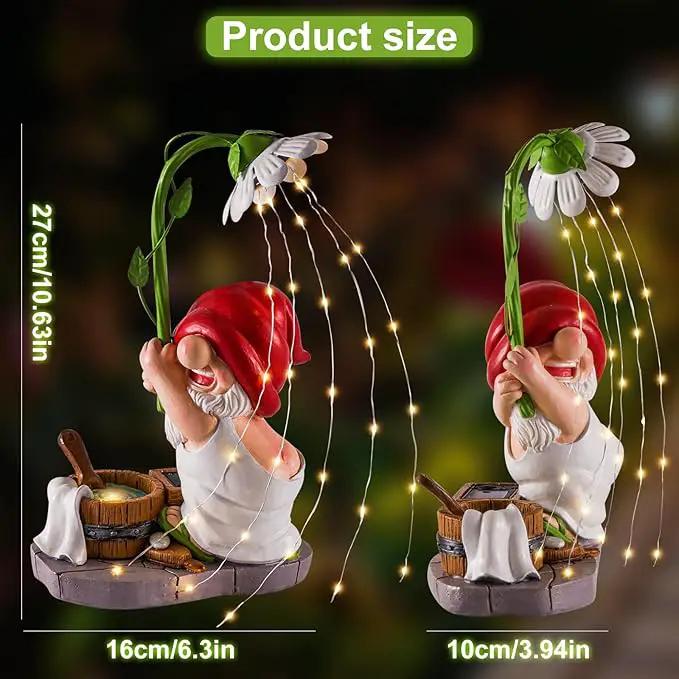WINTS Garden Gnomes Outdoor Statue with Solar Lights,Bathing Large Funny Gnome Solar Garden Decorations for Lawn, Balcony, Yard,Patio Gnome Gifts for Mom by GreenHaven Gardens