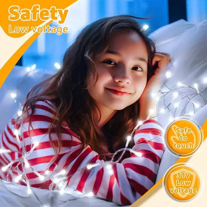 Ollny 120LED 40FT String Lights, Waterproof Connectable Fairy Lights with Timer 8 Modes, Cool White Plug in Christmas Light for Indoor Outdoor Patio Party Bedroom Classroom Decor by GreenHaven Gardens