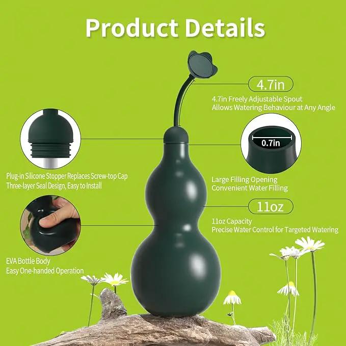 Squeeze Bottles for Plants, 11oz Small Watering Can for Succulent, Muti-Function Squirt Bottle for Seedling Watering, Wash, Tattoo, Dark Green by GreenHaven Gardens