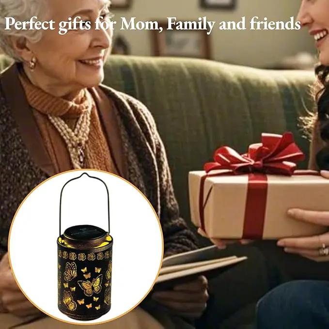 Solar Lanterns Outdoor Waterproof Butterfly Metal Garden Lights, Hanging Decor for Patio, Yard, Fence, Porch, Pathway, Gifts for Women, Mom, Grandma, Unique Mother’s Day by GreenHaven Gardens