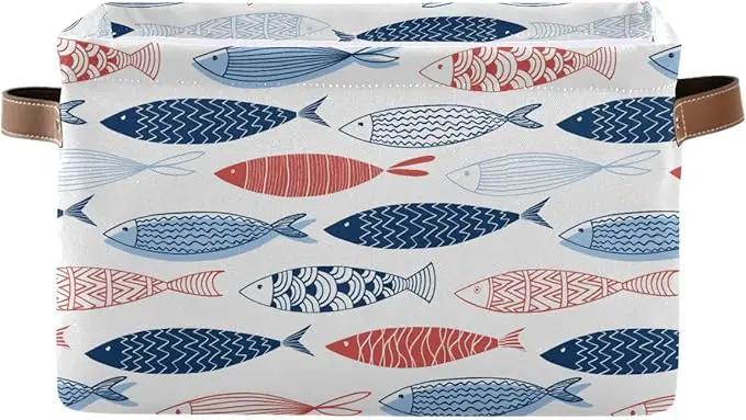 Fish Rectangular Storage Basket Organizer Bin Shelf Baskets For Clothes Gifts For Home Office Dorm by GreenHaven Gardens