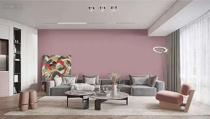 Dimoon 236''x17.7'' Pink Peel and Stick Wallpaper Contact Paper Modern Self Adhesive Wall Paper Removable Renter Friendly Textured Solid Color Shelf Cabinet Vinyl Roll (236''x17.7'',Grey Pink) by GreenHaven Gardens