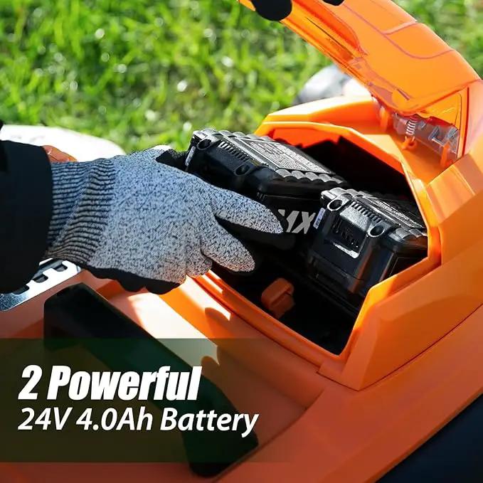 LawnMaster CLMF4817E 48V MAX* Brushless Mower with 2X24V MAX* 4.0Ah Battery and a Dual Charger by GreenHaven Gardens