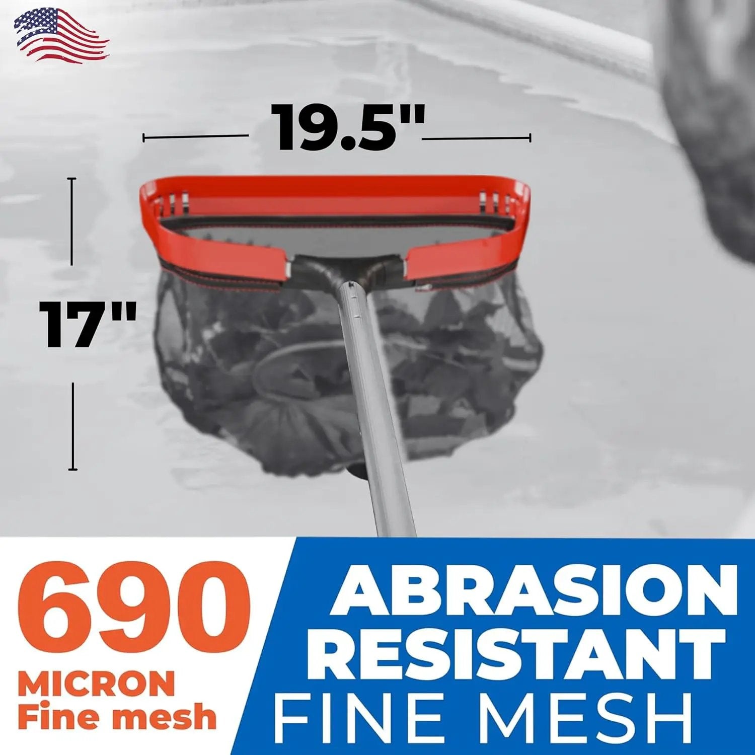 ProTuff 19" Fine Pool Nets for PROS – 6 Pack – “490 Promise” Unlimited, Unconditional Replacement - 3X Faster Than Vacuums – Wide Pool Skimmer Net with Deep Bag for Easy Maintenance of Leaves & Debris by GreenHaven Gardens