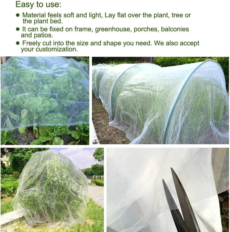 10x10Ft Mosquito Bug Insect Bird Fine Mesh Net Barrier Hunting Blind Garden Screen Netting for Protect Your Plant Fruits Flower by GreenHaven Gardens