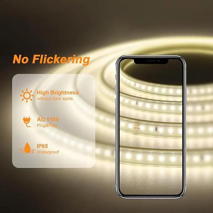 AIMENGTE Outdoor LED Strip Lights Waterproof, AC 110V, 1200LEDs, 4000k Plug in LED Rope Lights for Garden, Patio, Indoor Outdoor Decoration(32.8ft, Daylight) by GreenHaven Gardens