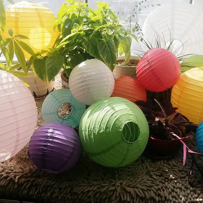 Chinese Style Paper Lanterns, Set of 12, Suitable for Party Decoration (White, 12in) by GreenHaven Gardens