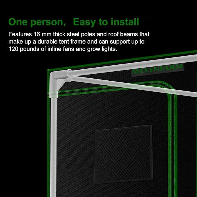 MELONFARM 4x2 Grow Tent, 48"x24"x60'' High Reflective 600D Diamond Mylar Canvas with Observation Window and Floor Tray for Hydroponic Indoor Plant Growing by GreenHaven Gardens
