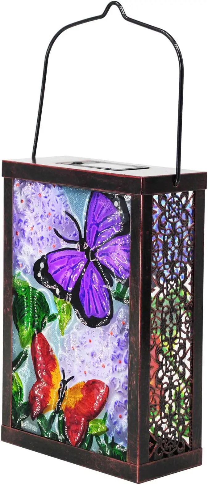 Hanging Solar Lantern, Outdoor Decorative, LED Solar Butterfly Lights, Tabletop Lamp for Outdoor Patio Garden by GreenHaven Gardens