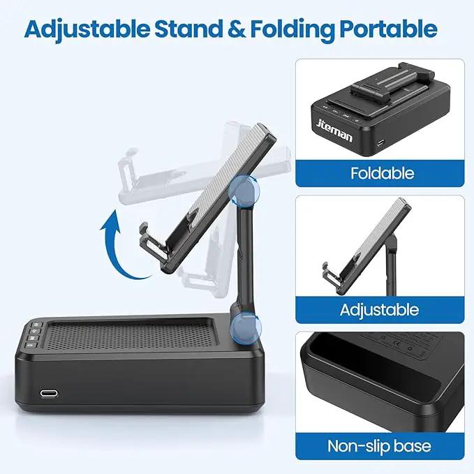 Cell Phone Stand with Wireless Bluetooth Speaker and Anti-Slip Base HD Surround Sound Perfect for Home and Outdoors with Bluetooth Speaker for Desk Compatible with iPhone/ipad/Samsung Galaxy by GreenHaven Gardens