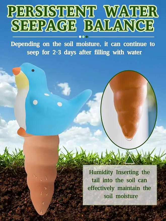 4Pcs Plant Watering Globes, Kalolary Bird Shape Self Watering Spikes Terracotta Drip Water Stakes Irrigation Watering Bulbs for Pot, Indoor, Outdoor, Vacation by GreenHaven Gardens