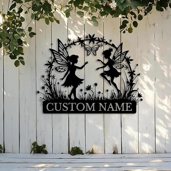 Custom Butterfly Metal Sign,Personalized Butterfly House Number Signs,Personalized Gardener Name Sign,Garden Patio Wall Decor (Style-2) by GreenHaven Gardens