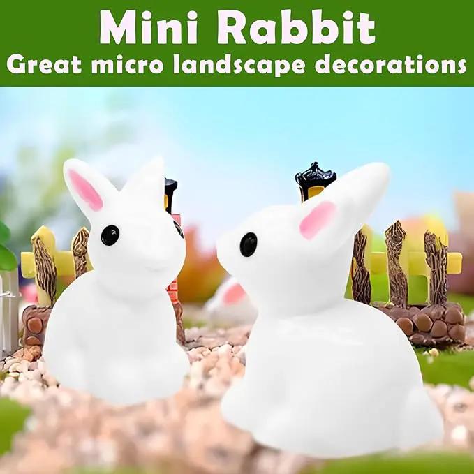 80Pcs Mini Rabbits Resin Tiny Rabbits Miniature Decoration Figurines Ducks Dollhouse Garden Decor Plastic Mini Animals Micro Landscape Ornament Cake DIY Craft by GreenHaven Gardens