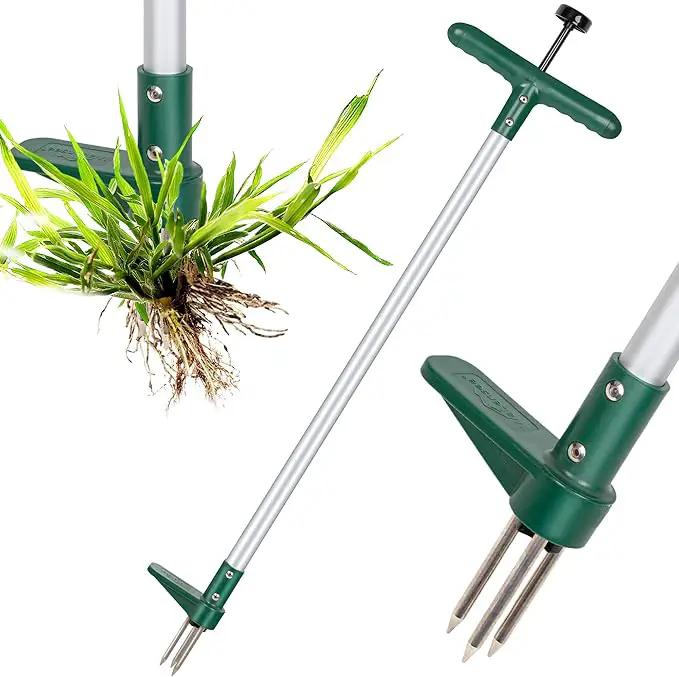 Walensee Weed Puller, Stand Up Weeder Hand Tool, Long Handle Garden Weeding Tool with 3 Claws, Hand Weed Hound Weed Puller for Dandelion, Standup Weed Root Pulling Tool and Picker, Grabber (1 Pack) by GreenHaven Gardens