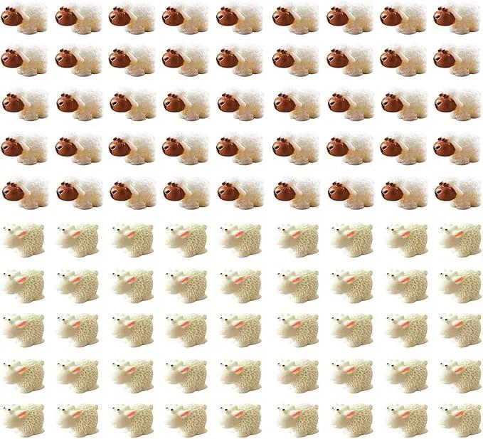 150 Pcs Mini Sheep Figurines Mini Resin Sheep Mini Garden Sheep for Dollhouse Bonsai Micro Landscape Fairy Home Garden Decor DIY Craft by GreenHaven Gardens