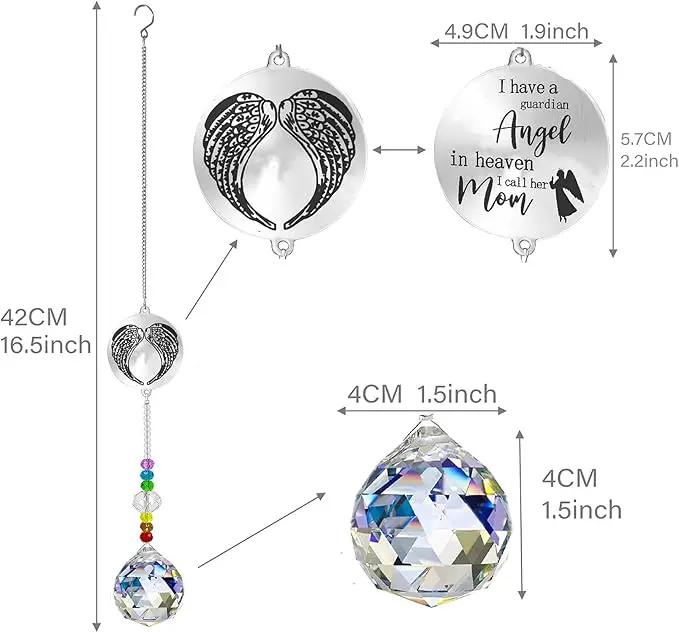 Memorial Gifts Crystal Suncatcher,Unique Sympathy Gifts for Loss of Loved One,Rainbow Maker Bereavement Gifts Box for Loss of Father Mom Dad Son Daughter Husband Brother Grandmother (Angel) by GreenHaven Gardens