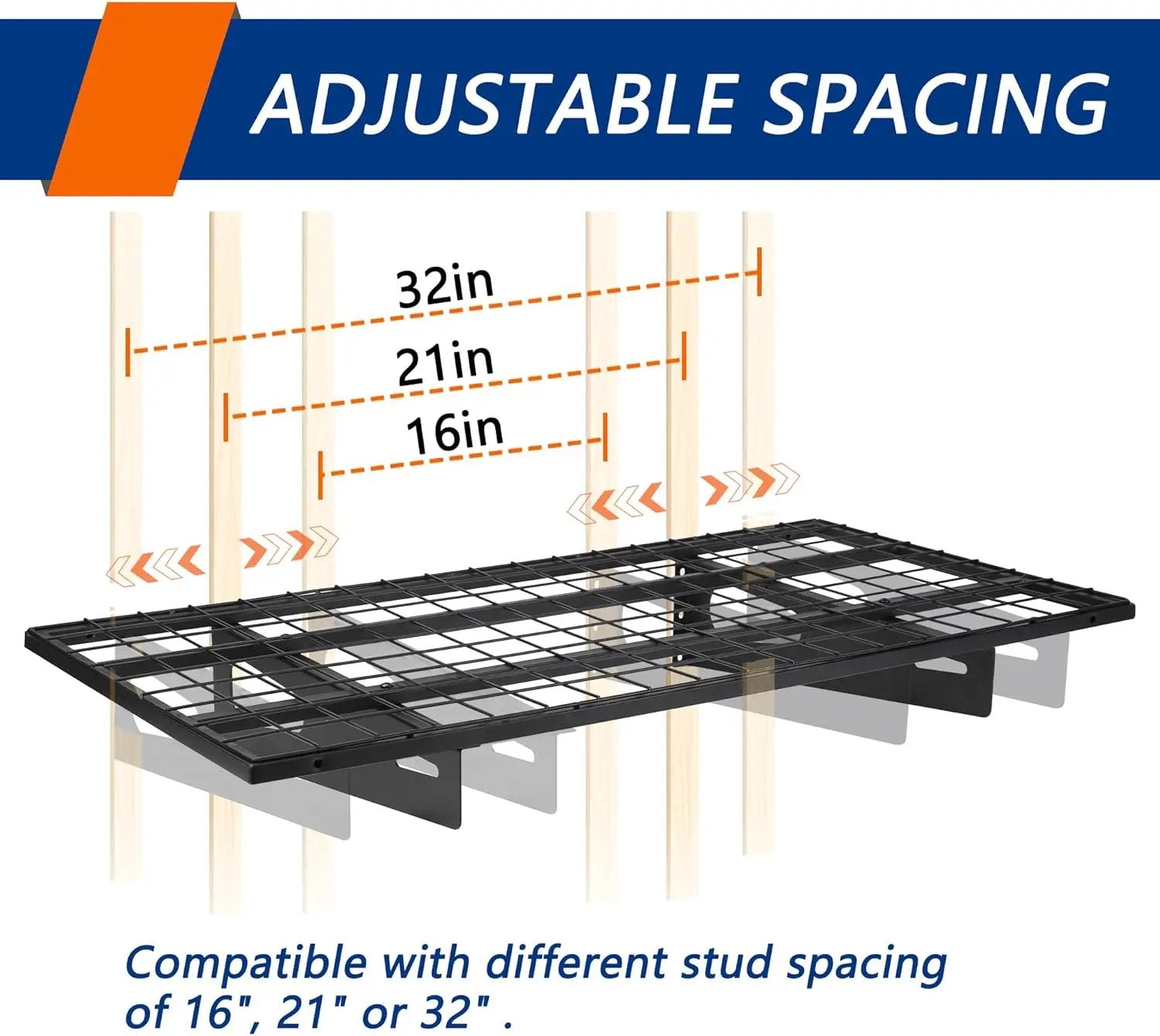 4-Pack 1.5x3FT Garage Shelving 17.7-inch-by-35.8-inch Wall Shelf Garage Storage Rack Wall Mounted Floating Shelves,Black by GreenHaven Gardens