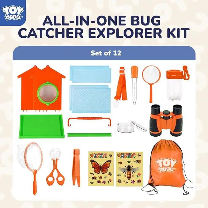 TOY Life Bug Catcher for Kids, Bug Catching Kit Kids Explorer Kit with Butterfly Net, Catching Tool, Tweezers, Magnifying Glass, Binoculars, Insect Catcher, Educational Outdoor Toys Kid Adventure Set by GreenHaven Gardens