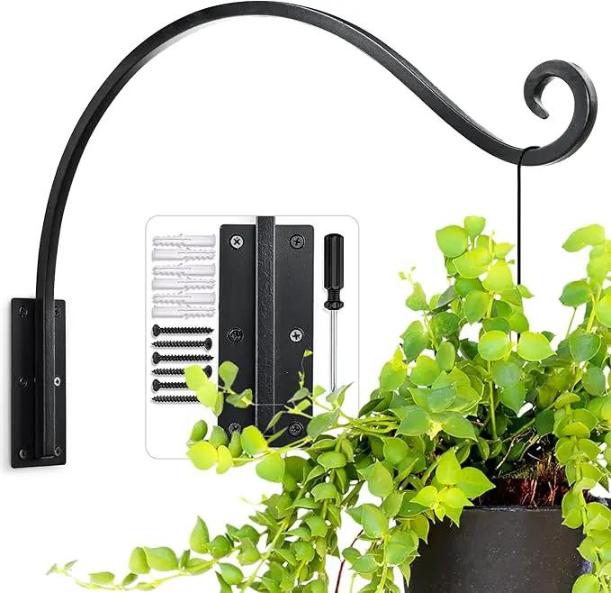 AJART Hanging Plant Hooks｜Plant Bracket Outdoor - Thicker More Durable Rust-Resistant, Heavy Duty Plant Bracket Outdoor (1 PC, 22") by GreenHaven Gardens