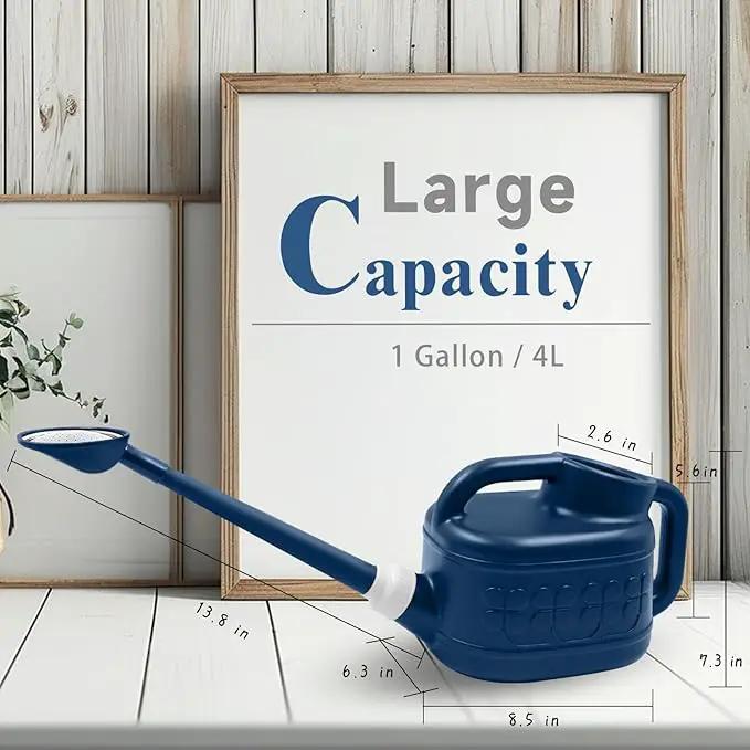 Watering Can for Indoor & Outdoor Plants, Plant Watering Can with Stainless Steel Shower Head, 1 Gallon Plastic Water Can for Garden, Flowers, Vegetable, Greenhouse (AlpineGreen) by GreenHaven Gardens
