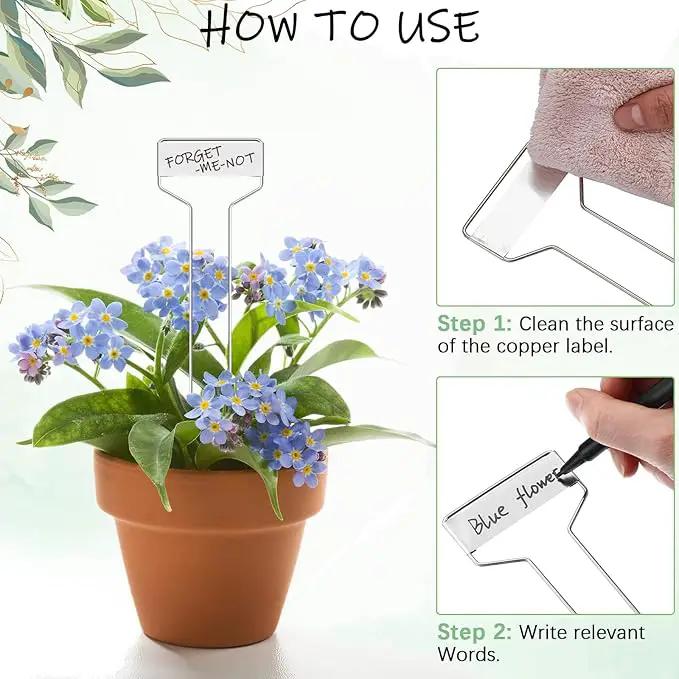 Moxweyeni 60 Pcs Metal Plant Tags - Waterproof, Reusable, Aluminum, 10 Inch with Permanent Pen by GreenHaven Gardens