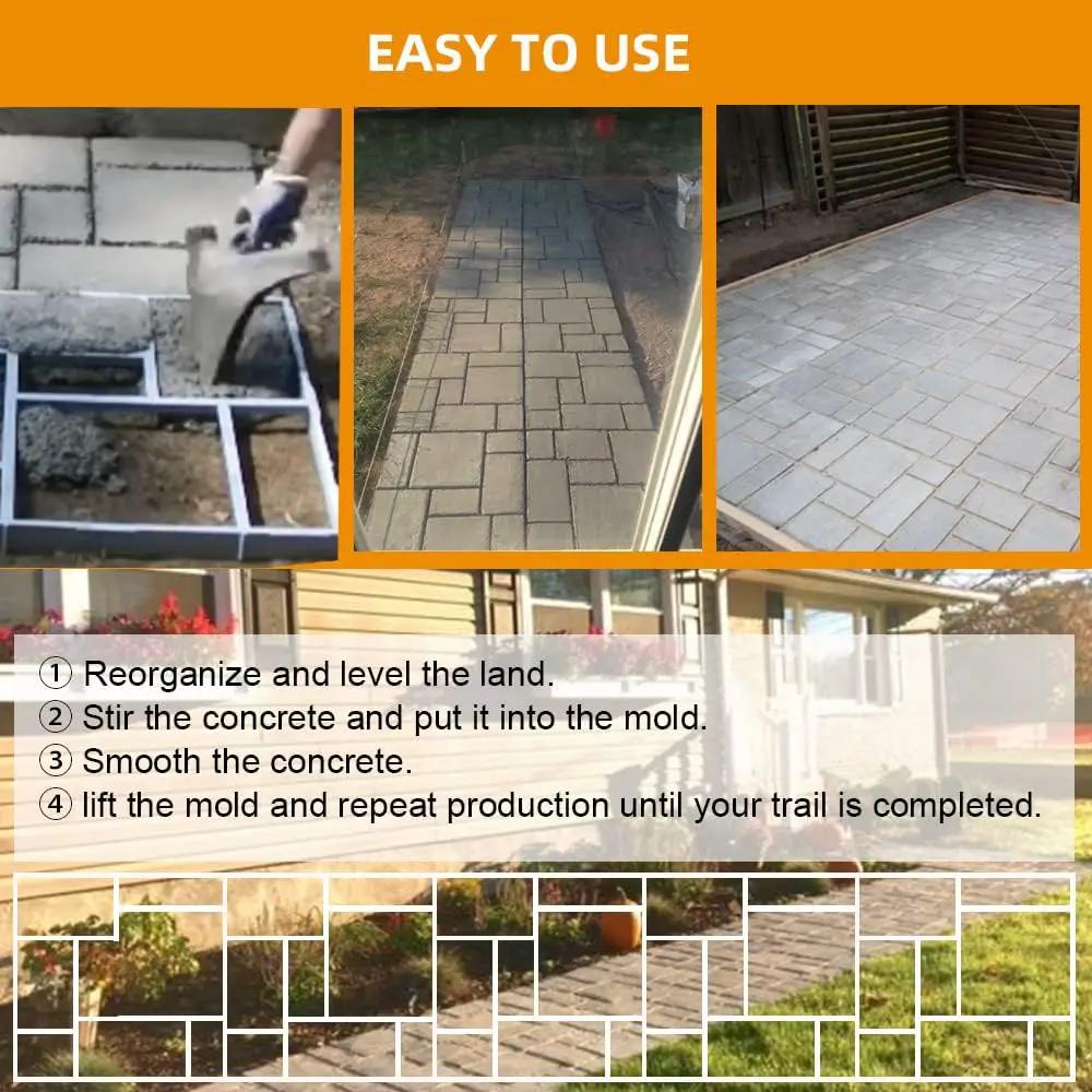 Avalution Plus Size 20"x20"x1.8" Walk Maker Reusable Concrete Pathmate Stone Mold Stepping Stone Paver Lawn Patio Yard Garden DIY Path Maker Paving Moulds(8 Grid) by GreenHaven Gardens